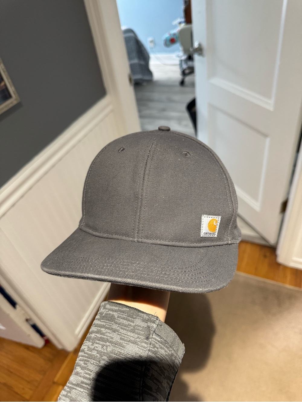 Carhartt Charcoal Canvas Baseball Cap With Logo Patch
